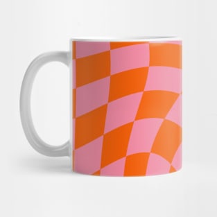 Twirl Checkerboard pink pattern Mug